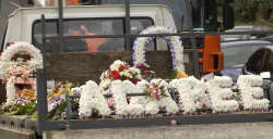 annmarie hundreds mourn gypsy funeral traditional tributes bearing floral truck young woman